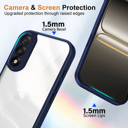 Kapa Hawkeye Clear Slim Tough Back Cover for OnePlus Nord 5 | Camera Lens Protector Anti Yellow Shockproof Clear Hybrid Case Cover (Blue Sides)