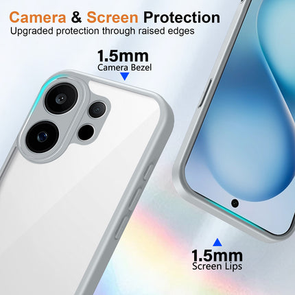Kapa Hawkeye Clear Slim Tough Back Cover for Vivo V60 / V60e / Vivo T4 Pro 5G | Camera Lens Protector Anti Yellow Shockproof Clear Hybrid Case Cover (Grey Sides)