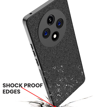 Kapa Soft Full Fabric Protective Back Case Cover for Oppo F27 Pro / Oppo F27 Pro Plus | Shockproof Slim Hard Anti Slip Back Case (Black) - Mobizang