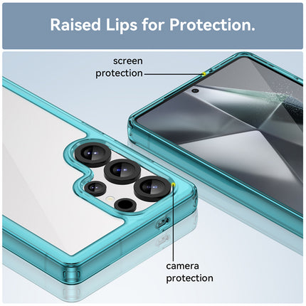 Kapa Unicorn Acrylic Clear Back Cover For Samsung Galaxy S25 Ultra | Slim Shockproof [Military Grade Protection] Hybrid Bumper Case (Blue Sides) - Mobizang