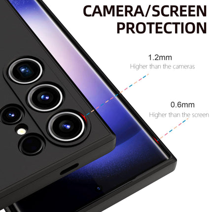 Kapa Matte Protective Lens Flexible Back Cover for Samsung Galaxy S25 Ultra | Slim Silicone with Soft Lining Shockproof Full Body Bumper Case (Black) - Mobizang