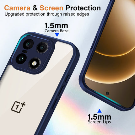 Kapa Hawkeye Clear Slim Tough Back Cover for OnePlus 15 | Camera Lens Protector Anti Yellow Shockproof Clear Hybrid Case Cover (Blue)