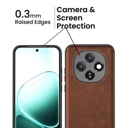 Kapa Tux Leather Back Cover for Oppo F31 Pro 5G | Slim Shockproof Camera Protection Bumper Case (Brown) - Mobizang