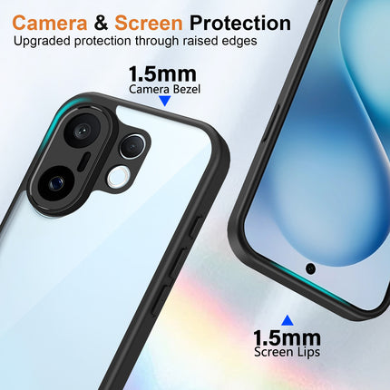 Kapa Hawkeye Clear Slim Tough Back Cover for Vivo X200 FE 5G | Camera Lens Protector Anti Yellow Shockproof Clear Hybrid Case Cover (Black Sides)