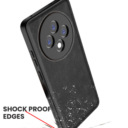 Kapa Tux Leather Back Cover for Oppo F27 (5G) | Slim Shockproof Camera Protection Bumper Case (Black)