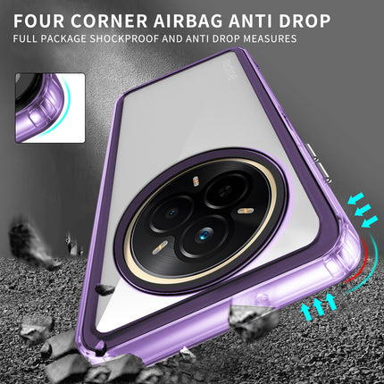Kapa Warrior Acrylic Clear Back Cover For Realme 14 Pro 5G | Slim Shockproof [Military Grade Protection] Hybrid Bumper Case (Purple Sides)