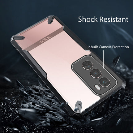 Kapa Bull Clear Back Cover for Oppo Reno 12 Pro (5G) | [Military Grade Protection] Shock Proof Slim Hybrid Bumper Case (Black)