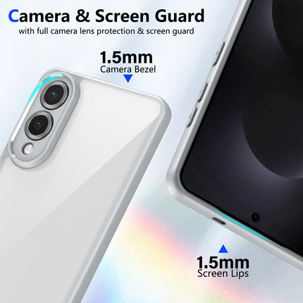 Kapa Hawkeye Clear Slim Tough Back Cover for Samsung Galaxy S25 Edge | Camera Lens Protector Anti Yellow Shockproof Clear Hybrid Case Cover (Grey)