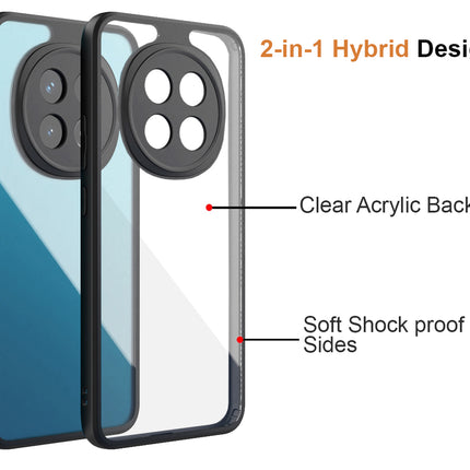 Kapa Hawkeye Clear Back Cover for Oppo F29 PRO | Camera Lens Protector Shockproof Slim Clear Case Cover (Black Sides)