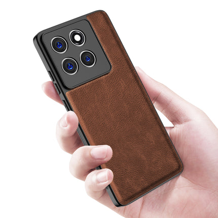 Kapa Tux Leather Back Cover for Moto Edge 60 Pro | Slim Shockproof Camera Protection Bumper Case (Brown) - Mobizang