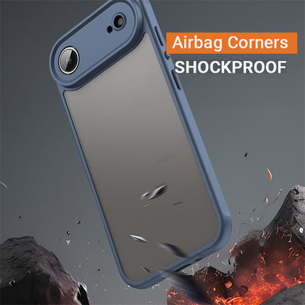 Kapa Shield Frosted Acrylic Back Cover for Apple iPhone 17 Air| Hard Slim Inbuilt Camera Lens Cover Protection Shock Proof Case (Blue Sides)