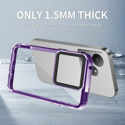 Kapa Warrior Acrylic Clear Back Cover For Realme GT 6 / GT 6T | Slim Shockproof [Military Grade Protection] Hybrid Bumper Case (Purple Sides)