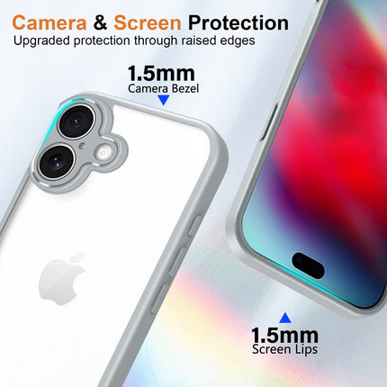 Kapa Hawkeye Clear Slim Tough Back Cover for Apple iPhone 17 | Camera Lens Protector Anti Yellow Shockproof Clear Hybrid Case Cover (Grey)