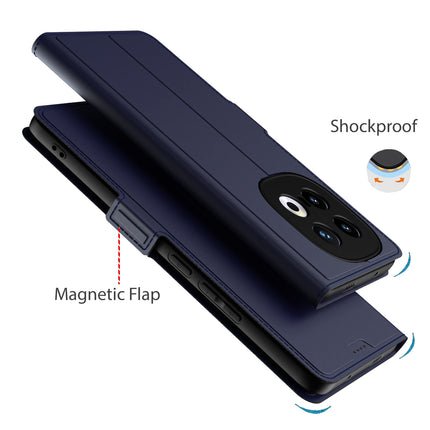 Kapa Noble Slim Magnetic Leather Flip Case Cover for Iqoo 13 (5G) | Card Holder Stand Flip Wallet Case (Blue)