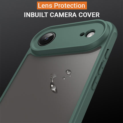 Kapa Shield Frosted Acrylic Back Cover for Apple iPhone 17 Air| Hard Slim Inbuilt Camera Lens Cover Protection Shock Proof Case (Green Sides)