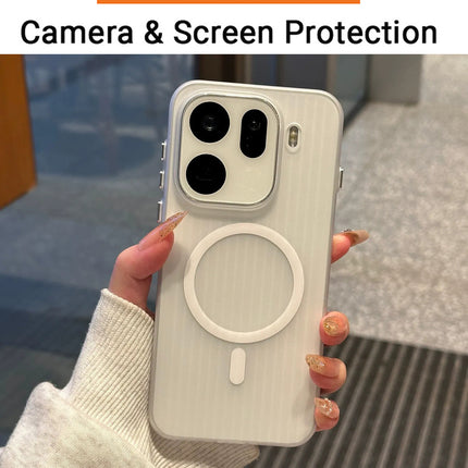 Kapa Wave Magnetic Frosted Grip Back Cover for Oppo Find X9 Pro | [MagSafe Compatible] Wireless charging, Slim, Metal Buttons Matte Finish Back Case (White)