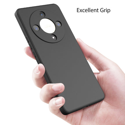 Kapa Matte Protective Lens Flexible Back Cover for Honor X9B (5G) | Slim Silicone with Soft Lining Shockproof Full Body Bumper Case (Black)