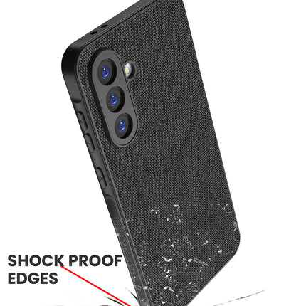 Kapa Soft Full Fabric Protective Back Case Cover for Samsung Galaxy M16 | Shockproof Slim Hard Anti Slip Back Case (Black)