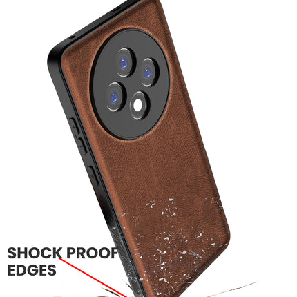Kapa Tux Leather Back Cover for Oppo F27 (5G) | Slim Shockproof Camera Protection Bumper Case (Brown)
