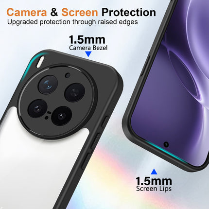 Kapa Hawkeye Clear Slim Tough Back Cover for Vivo X300 Pro 5G | Camera Lens Protector Anti Yellow Shockproof Clear Hybrid Case Cover (Black) - Mobizang