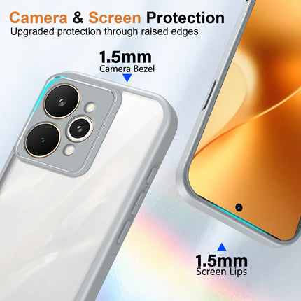 Kapa Hawkeye Clear Slim Tough Back Cover for Realme 15 Pro 5G | Camera Lens Protector Anti Yellow Shockproof Clear Hybrid Case Cover (Grey)