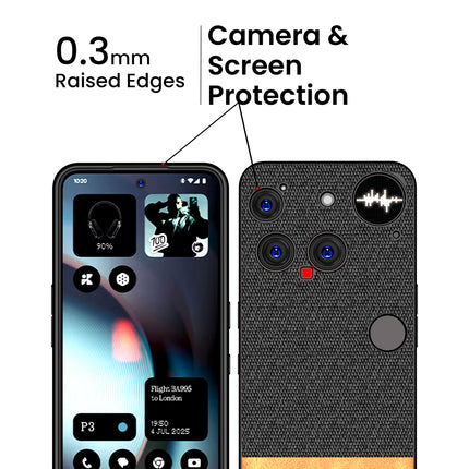 Kapa Soft Fabric & Leather Hybrid Protective Back Cover for Nothing Phone 3 5G | Shockproof Slim Hard Anti Slip Back Case (Black,Brown) - Mobizang