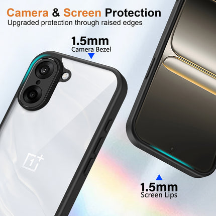 Kapa Hawkeye Clear Slim Tough Back Cover for OnePlus Nord CE 5 | Camera Lens Protector Anti Yellow Shockproof Clear Hybrid Case Cover (Black Sides)