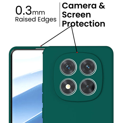 Kapa Matte Protective Lens Flexible Back Cover for Redmi Note 14 Pro (5G) | Slim Silicone with Soft Lining Shockproof Full Body Bumper Case (Green)