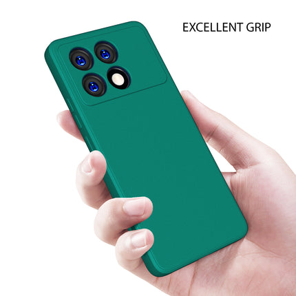 Kapa Matte Protective Lens Flexible Back Cover for Poco X6 PRO | Slim Silicone with Soft Lining Shockproof Full Body Bumper Case (Green) - Mobizang