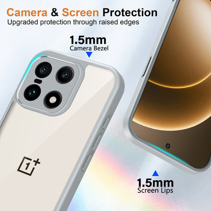 Kapa Hawkeye Clear Slim Tough Back Cover for OnePlus 15 | Camera Lens Protector Anti Yellow Shockproof Clear Hybrid Case Cover (Grey)