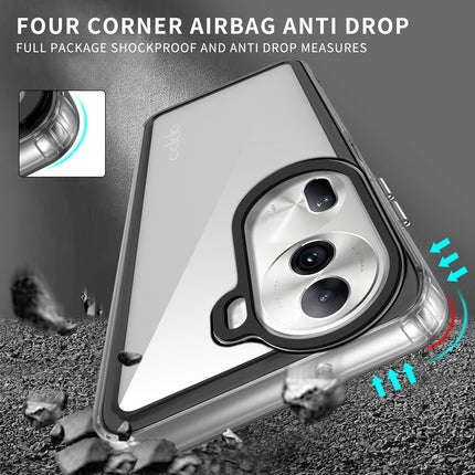 Kapa Warrior Acrylic Clear Back Cover For Oppo Reno 11 pro | Slim Shockproof [Military Grade Protection] Hybrid Bumper Case (Clear Sides)