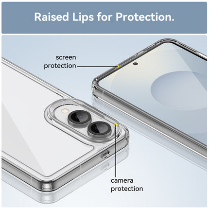 Kapa Unicorn Acrylic Clear Back Cover For Samsung Galaxy S25 Edge | Slim Shockproof [Military Grade Protection] Hybrid Bumper Case (Clear Sides)
