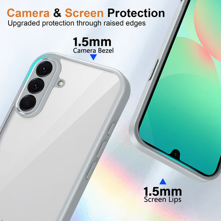 Kapa Hawkeye Clear Slim Tough Back Cover for Samsung Galaxy M36 / F36 5G | Camera Lens Protector Anti Yellow Shockproof Clear Hybrid Case Cover (Grey Sides)