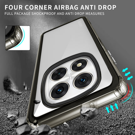 Kapa Warrior Acrylic Clear Back Cover For Redmi Note 14 Pro (5G) | Slim Shockproof [Military Grade Protection] Hybrid Bumper Case (Grey Sides)
