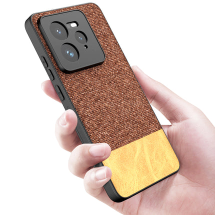 Kapa Soft Fabric & Leather Hybrid Protective Back Cover for Realme GT 7 PRO | Shockproof Slim Hard Anti Slip Back Case (Brown)