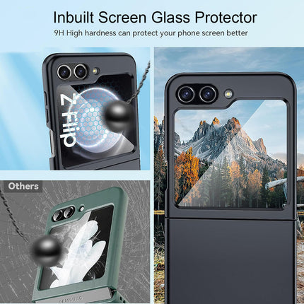 Kapa Ultra Thin Back Case for Samsung Galaxy Flip6 / Z Flip 6 | With [Inbuilt Glass]  Full Body Protection Hard Back Cover (Black)