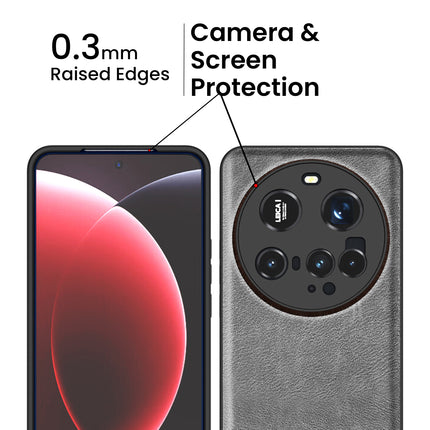 Kapa Tux Leather Back Cover for Xiaomi 15 Ultra | Slim Shockproof Camera Protection Bumper Case (Grey)