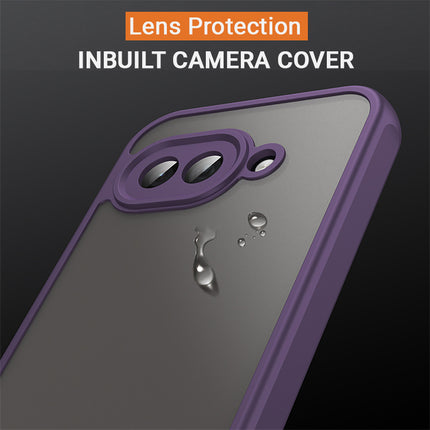 Kapa Shield Frosted Acrylic Back Cover for Google Pixel 9A| Hard Slim Inbuilt Camera Lens Cover Protection Shock Proof Case (Purple Sides)