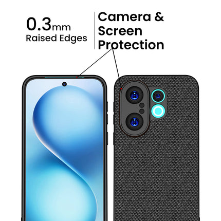 Kapa Soft Full Fabric Protective Back Case Cover for Vivo X200 FE 5G | Shockproof Slim Hard Anti Slip Back Case (Black)