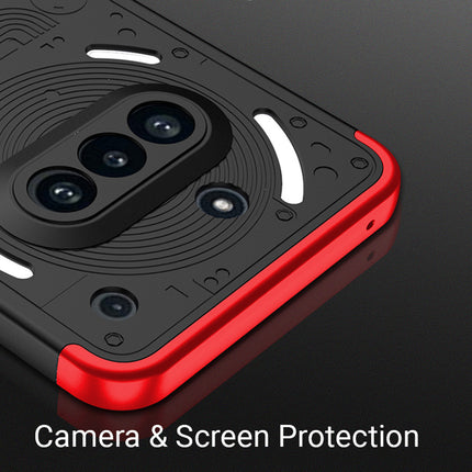 Kapa Double Dip Full 360 Protection Back Case Cover for Nothing Phone 3 5G (Red,Black)