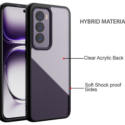 Kapa Hawkeye Clear Back Cover for Oppo Reno 12 (5G) | Camera Lens Protector Shockproof Slim Clear Case Cover (Black)