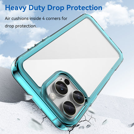 Kapa Unicorn Acrylic Clear Back Cover For Apple iPhone 16 Pro Max | Slim Shockproof [Military Grade Protection] Hybrid Bumper Case (Blue Sides)