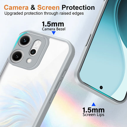 Kapa Hawkeye Clear Slim Tough Back Cover for Oppo Reno 14 Pro 5G | Camera Lens Protector Anti Yellow Shockproof Clear Hybrid Case Cover (Grey) - Mobizang