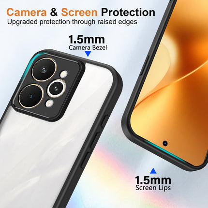 Kapa Hawkeye Clear Slim Tough Back Cover for Realme 15 Pro 5G | Camera Lens Protector Anti Yellow Shockproof Clear Hybrid Case Cover (Black)