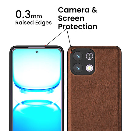 Kapa Tux Leather Back Cover for Oppo K13 5G | Slim Shockproof Camera Protection Bumper Case (Brown)