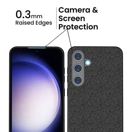 Kapa Soft Full Fabric Protective Back Case Cover for Samsung Galaxy S24 FE | Shockproof Slim Hard Anti Slip Back Case (Black)