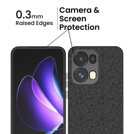Kapa Soft Full Fabric Protective Back Case Cover for Oppo Reno 13 Pro | Shockproof Slim Hard Anti Slip Back Case (Black)