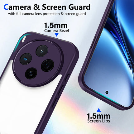 Kapa Hawkeye Clear Slim Tough Back Cover for Vivo X300 5G | Camera Lens Protector Anti Yellow Shockproof Clear Hybrid Case Cover (Purple) - Mobizang
