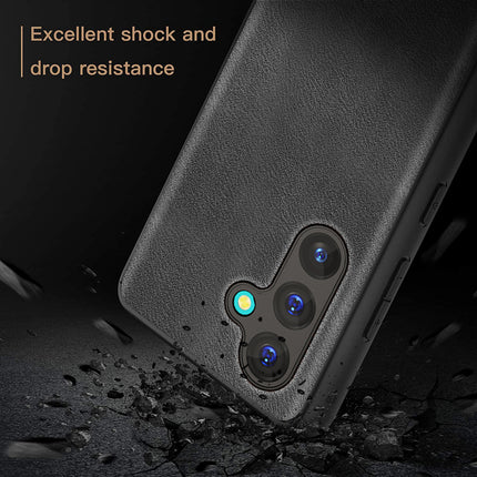 Kapa Tux Leather Back Cover for Samsung Galaxy A35 (5G) | Slim Shockproof Camera Protection Bumper Case (Black) - Mobizang