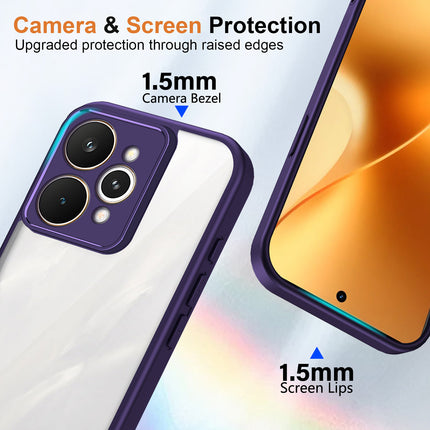 Kapa Hawkeye Clear Slim Tough Back Cover for Realme 15 Pro 5G | Camera Lens Protector Anti Yellow Shockproof Clear Hybrid Case Cover (Purple)